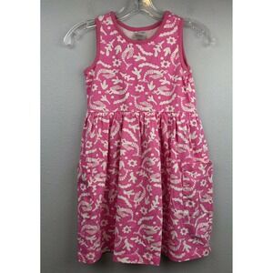 Hanna Andersson Girls Pink Mermaid Coral Print Pocket Play Dress US 8
